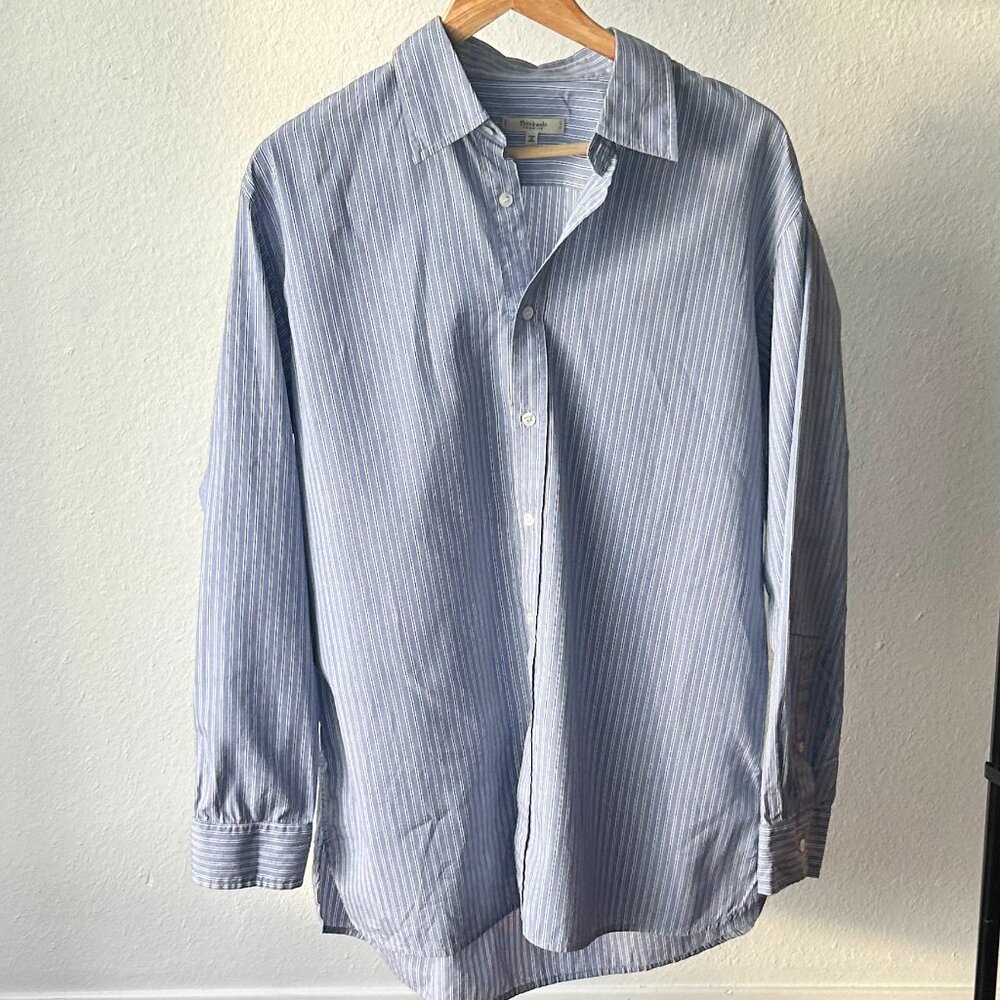 Totokaelo Archive - Oversized Blue Striped Button-Down Shirt